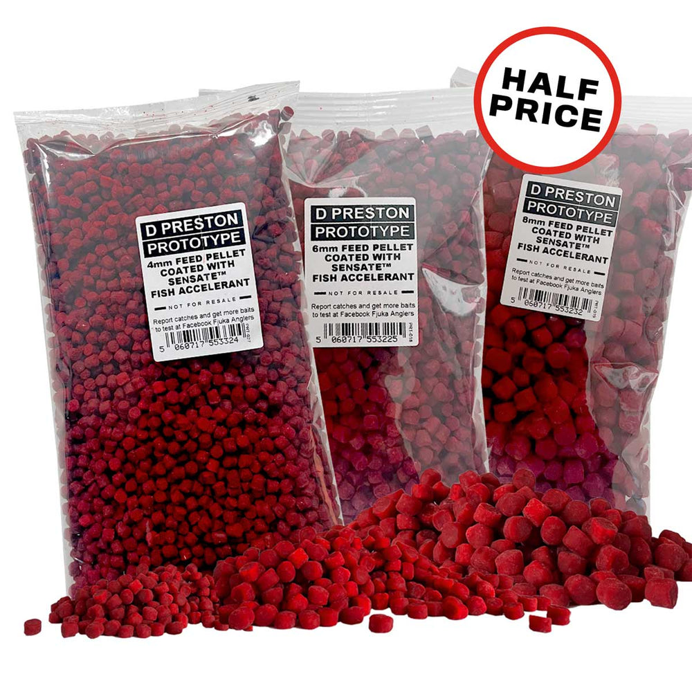 4mm, 6mm & 8mm Feed Pellets coated with Sensate™ Fish Accelerant